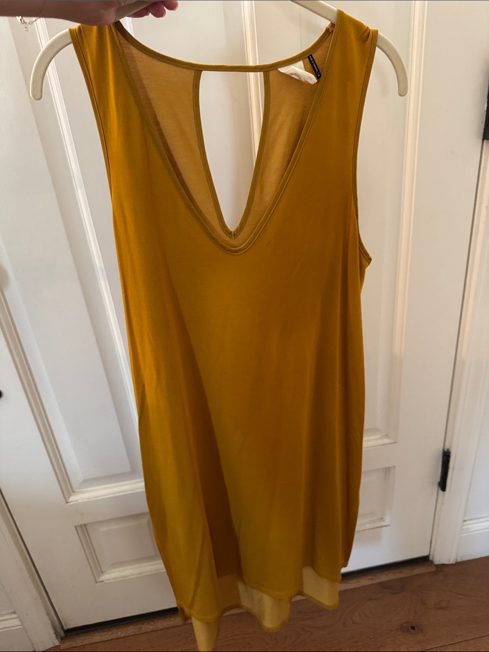 Akemi + Kin Anthropologie V-Neck Sleeveless Shift Tank dress - Mustard yellow M